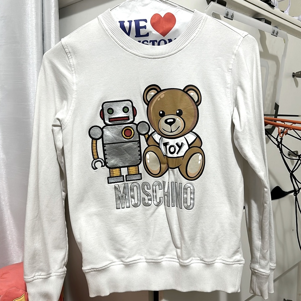 Moschino logo teen sweater size 10 hardly worn